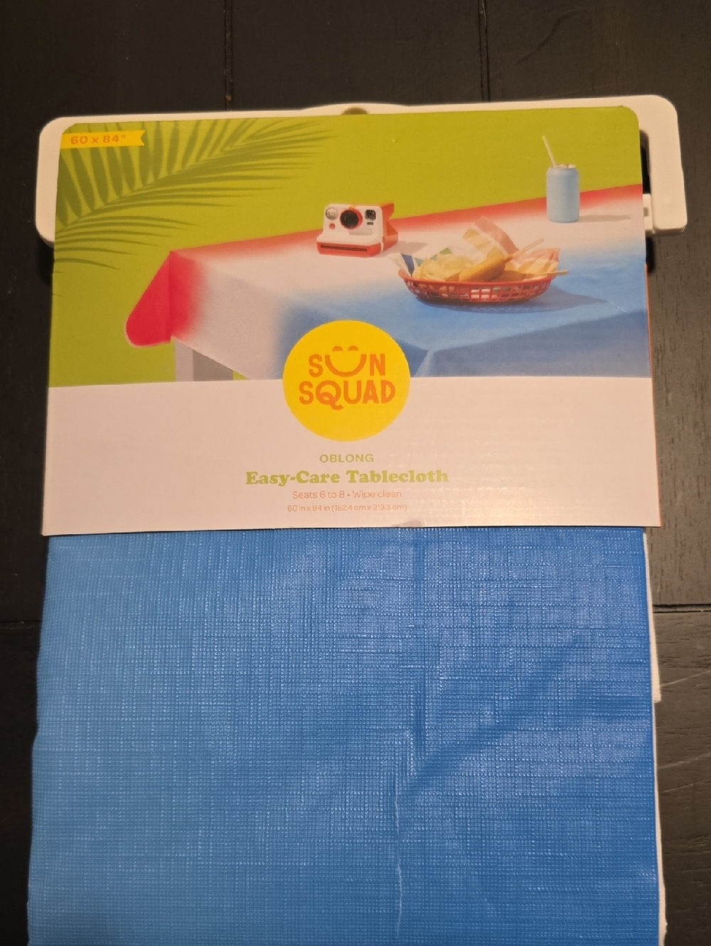 Sun Squad Blue Easy-Care Oblong Tablecloth